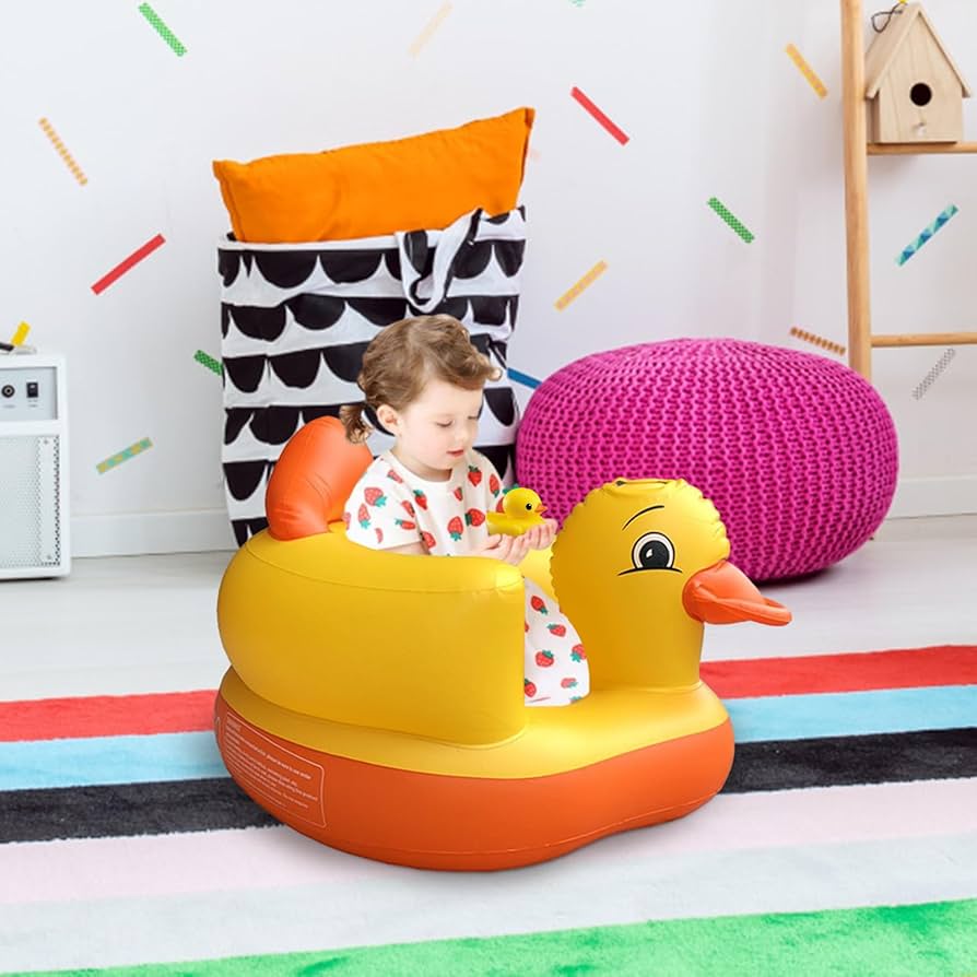 Inflatable Seat for Baby,Cute Yellow Duck Inflatable Seat